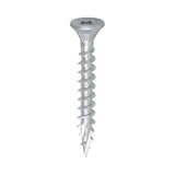 This is an image of Timco - C2 Exterior Strong-Fix Screws - PZ - Double Countersunk with Ribs - Twin-Cut - Silver 5.0 x 40mm - (200 PCS Box) 50040C2SBX