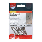 This is an image of Timco - Solo Woodscrews - PZ - Double Countersunk - Yellow 5.0 x 40mm - (10 PCS TIMpac) 50040CHYP