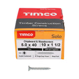 This is an image of Timco - Solo Chipboard & Woodscrews - PZ - Double Countersunk - Zinc 5.0 x 40mm - (200 PCS Box) 50040SOLOZ