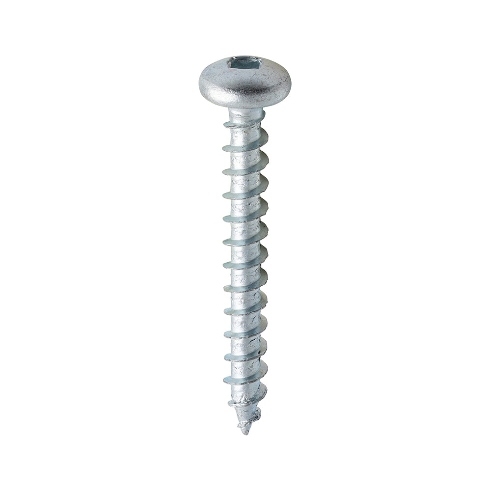This is an image of Timco - Solo Chipboard & Woodscrews - SQ - Pan - Zinc 5.0 x 40mm - (200 PCS Box) 50040SQPSZ