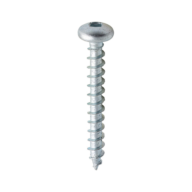 This is an image of Timco - Solo Chipboard & Woodscrews - SQ - Pan - Zinc 5.0 x 40mm - (200 PCS Box) 50040SQPSZ