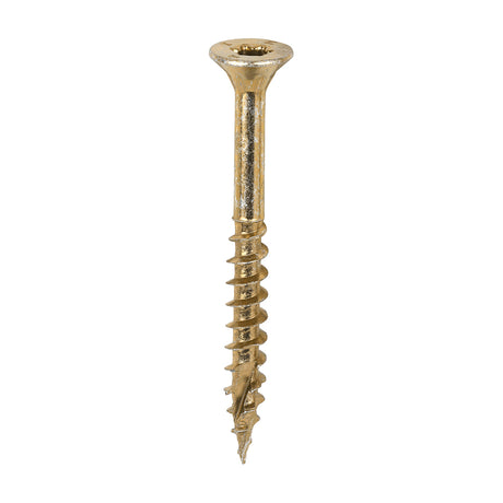 This is an image of Timco - C2 Clamp-Fix Screws - TX - Double Countersunk with Ribs - Twin-Cut - Yellow 5.0 x 50mm - (200 PCS Box) 50050C2C