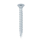 This is an image of Timco - C2 Exterior Strong-Fix Screws - PZ - Double Countersunk with Ribs - Twin-Cut - Silver 5.0 x 50mm - (200 PCS Box) 50050C2SBX