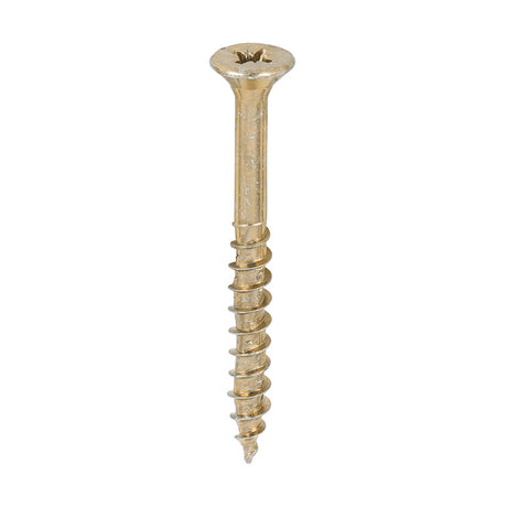 This is an image of Timco - Velocity Premium Multi-Use Screws - PZ - Double Countersunk - Yellow 5.0 x 50mm - (600 PCS Tub) 50050VYTUB