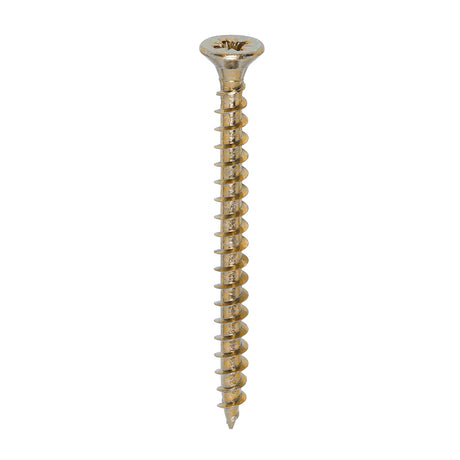 This is an image of Timco - Solo Chipboard & Woodscrews - Industry Pack - PZ - Double Countersunk - Yellow 5.0 x 60mm - (1000 PCS Box) 50060SOLOIND