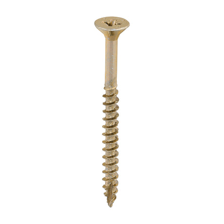 This is an image of Timco - Velocity Premium Multi-Use Screws - PZ - Double Countersunk - Yellow 5.0 x 60mm - (1000 PCS Box) 50060VYIND