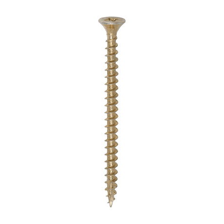 This is an image of Timco - C2 Strong-Fix Screws - PZ - Double Countersunk - Twin-Cut - Yellow 5.0 x 70mm - (200 PCS Box) 50070C2