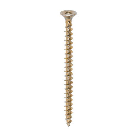 This is an image of Timco - Solo Chipboard & Woodscrews - PZ - Double Countersunk - Yellow 5.0 x 70mm - (200 PCS Box) 50070SOLOC