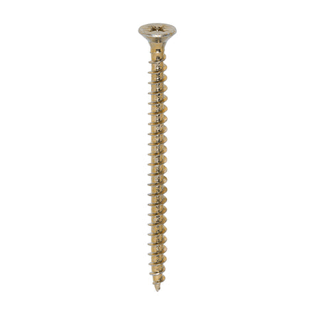 This is an image of Timco - Solo Chipboard & Woodscrews - Industry Pack - PZ - Double Countersunk - Yellow 5.0 x 70mm - (1000 PCS Box) 50070SOLOIND