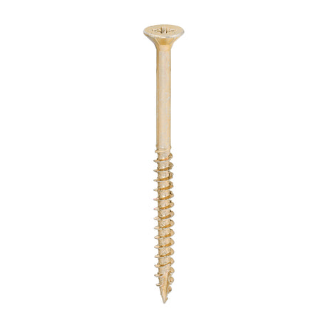 This is an image of Timco - Velocity Premium Multi-Use Screws - PZ - Double Countersunk - Yellow 5.0 x 70mm - (1000 PCS Box) 50070VYIND