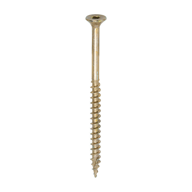This is an image of Timco - C2 Clamp-Fix Screws - TX - Double Countersunk with Ribs - Twin-Cut - Yellow 5.0 x 80mm - (200 PCS Box) 50080C2C