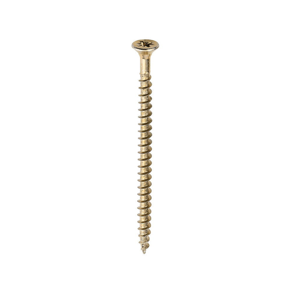 This is an image of Timco - Solo Chipboard & Woodscrews - PZ - Double Countersunk - Yellow 5.0 x 80mm - (200 PCS Box) 50080SOLOC