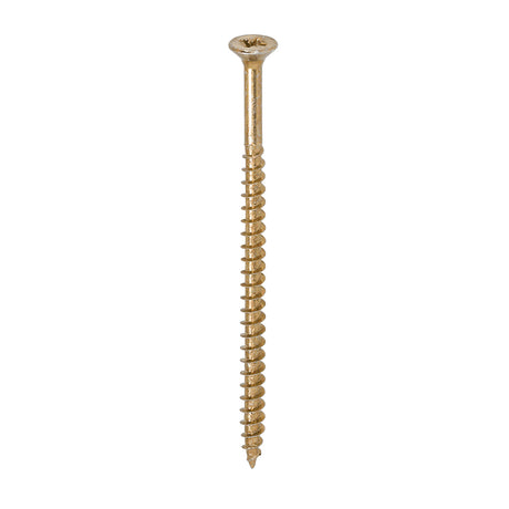This is an image of Timco - Solo Chipboard & Woodscrews - PZ - Double Countersunk - Yellow 5.0 x 90mm - (100 PCS Box) 50090SOLOC