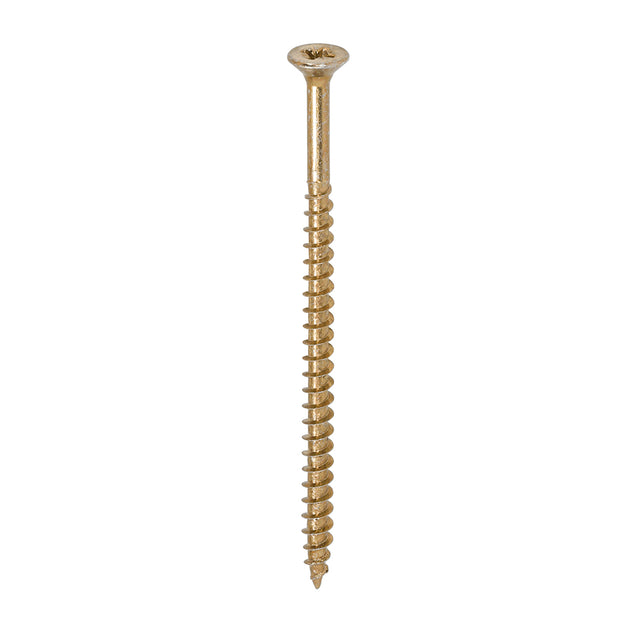 This is an image of Timco - Solo Chipboard & Woodscrews - PZ - Double Countersunk - Yellow 5.0 x 90mm - (100 PCS Box) 50090SOLOC