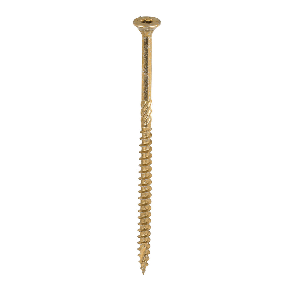 This is an image of Timco - C2 Clamp-Fix Screws - TX - Double Countersunk with Ribs - Twin-Cut - Yellow 5.0 x 100mm - (300 PCS Tub) 50100C2CTUB