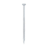 This is an image of Timco - C2 Exterior Strong-Fix Screws - PZ - Double Countersunk with Ribs - Twin-Cut - Silver 5.0 x 100mm - (100 PCS Box) 50100C2SBX
