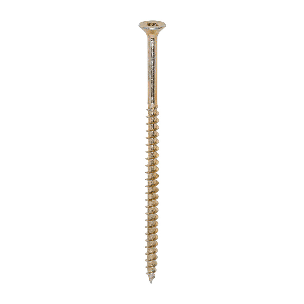 This is an image of Timco - Solo Chipboard & Woodscrews - PZ - Double Countersunk - Yellow 5.0 x 100mm - (100 PCS Box) 50100SOLOC