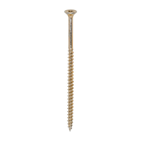 This is an image of Timco - Solo Chipboard & Woodscrews - PZ - Double Countersunk - Yellow 5.0 x 100mm - (100 PCS Box) 50100SOLOC