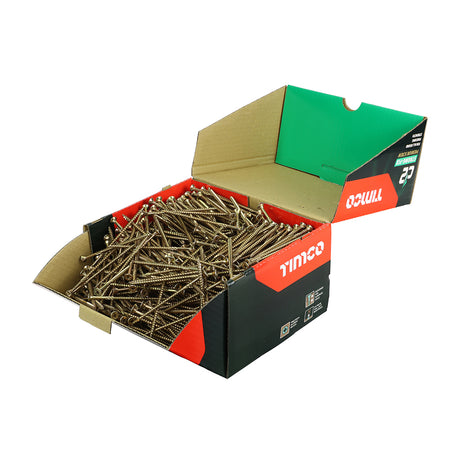 This is an image of Timco - C2 Strong-Fix Screws - PZ - Double Countersunk - Twin-Cut - Yellow 5.0 x 100mm - (1000 PCS Box) 50100C2IND