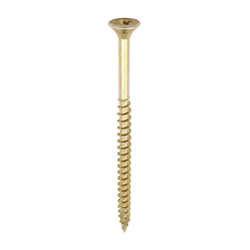 This is an image of Timco - C2 Strong-Fix Screws - PZ - Double Countersunk - Twin-Cut - Yellow 5.0 x 120mm - (100 PCS Box) 50120C2