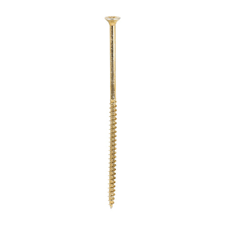 This is an image of Timco - Solo Chipboard & Woodscrews - PZ - Double Countersunk - Yellow 5.0 x 120mm - (100 PCS Box) 50120SOLOC