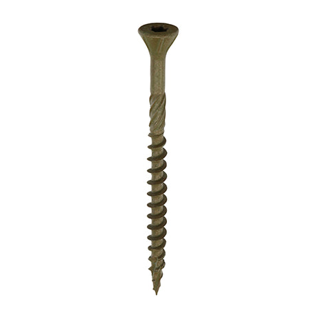 This is an image of Timco - C2 Deck-Fix Screws - TX - Countersunk with Ribs - Twin-Cut - Green 4.5 x 50mm - (250 PCS Tub) 50C2D250