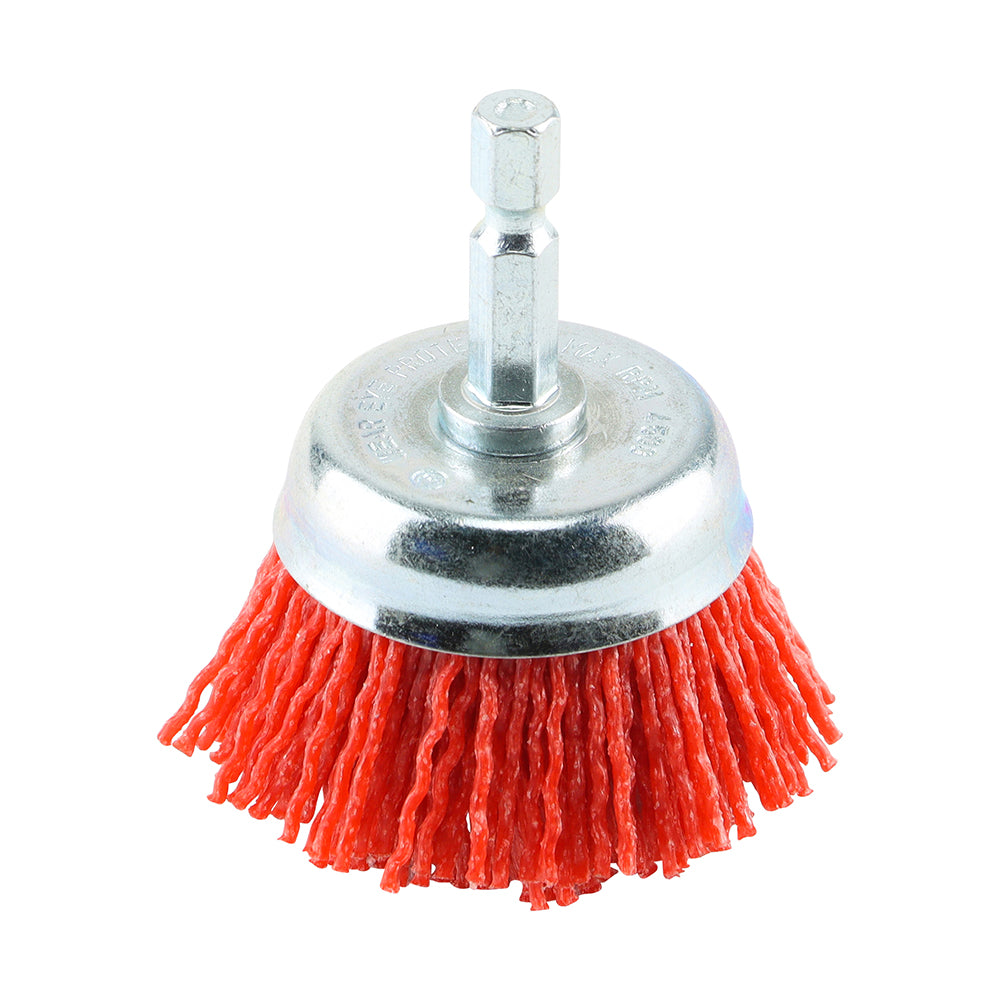 This is an image of Timco - Drill Cup Brush - Nylon 50mm (1 Each Blister Pack) 50SCN