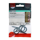 This is an image of Timco - Screw Eyes - Zinc 55mm - (4 PCS TIMpac) 55SEP