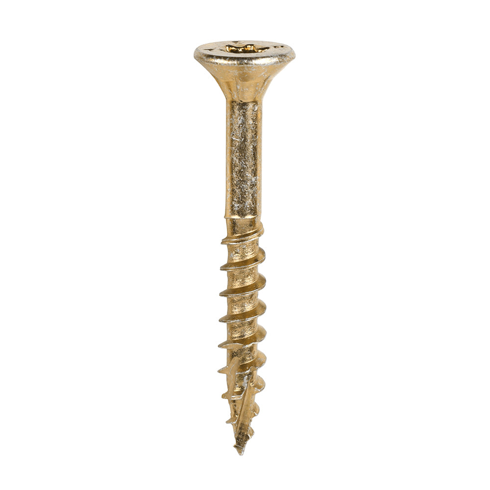 This is an image of Timco - C2 Clamp-Fix Screws - TX - Double Countersunk with Ribs - Twin-Cut - Yellow 6.0 x 50mm - (200 PCS Box) 60050C2C
