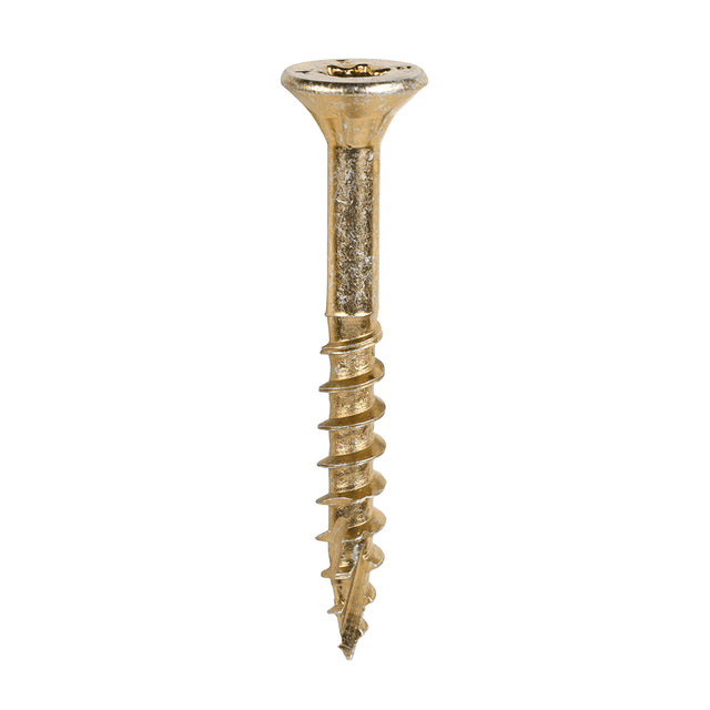 This is an image of Timco - C2 Clamp-Fix Screws - TX - Double Countersunk with Ribs - Twin-Cut - Yellow 6.0 x 50mm - (200 PCS Box) 60050C2C