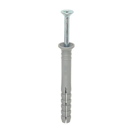 This is an image of Timco - Nylon Hammer Fixing - PZ - Zinc 6.0 x 50mm - (200 PCS Box) 60050HF