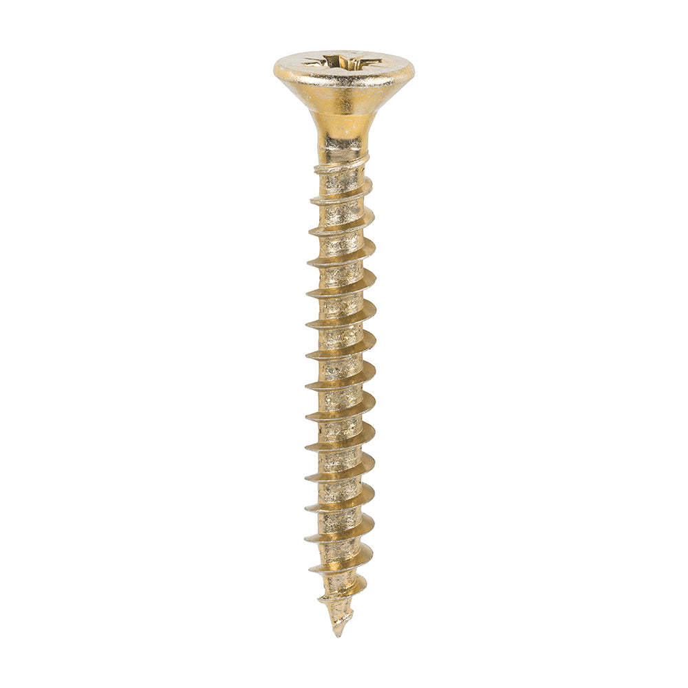 This is an image of Timco - Solo Chipboard & Woodscrews - PZ - Double Countersunk - Yellow 6.0 x 50mm - (200 PCS Box) 60050SOLOC