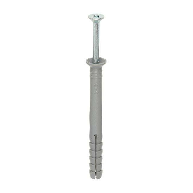This is an image of Timco - Nylon Hammer Fixing - PZ - Zinc 6.0 x 60mm - (200 PCS Box) 60060HF