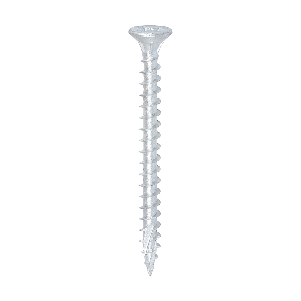 This is an image of Timco - C2 Exterior Strong-Fix Screws - PZ - Double Countersunk with Ribs - Twin-Cut - Silver 6.0 x 70mm - (200 PCS Box) 60070C2SBX