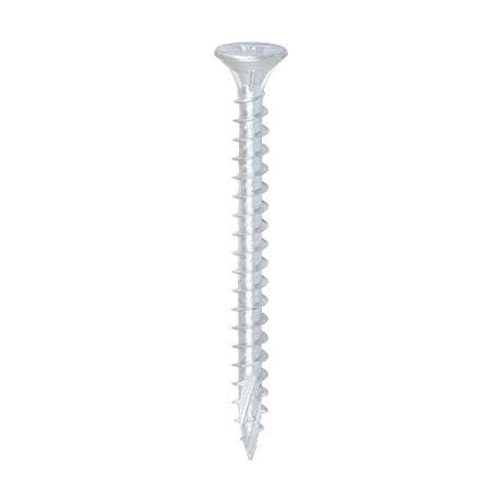 This is an image of Timco - C2 Exterior Strong-Fix Screws - PZ - Double Countersunk with Ribs - Twin-Cut - Silver 6.0 x 70mm - (200 PCS Box) 60070C2SBX