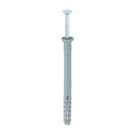 This is an image of Timco - Nylon Hammer Fixing - PZ - Zinc 6.0 x 70mm - (200 PCS Box) 60070HF