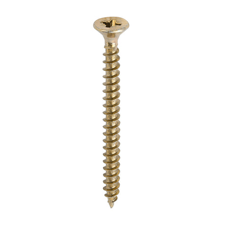 This is an image of Timco - Solo Chipboard & Woodscrews - PZ - Double Countersunk - Yellow 6.0 x 70mm - (200 PCS Box) 60070SOLOC