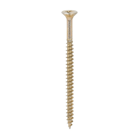 This is an image of Timco - Solo Chipboard & Woodscrews - PZ - Double Countersunk - Yellow 6.0 x 90mm - (100 PCS Box) 60090SOLOC