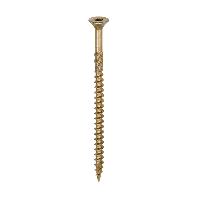 This is an image of Timco - C2 Clamp-Fix Screws - TX - Double Countersunk with Ribs - Twin-Cut - Yellow 6.0 x 100mm - (100 PCS Box) 60100C2C