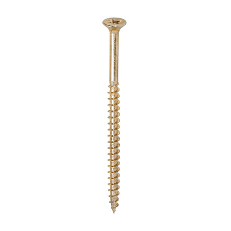 This is an image of Timco - Solo Chipboard & Woodscrews - PZ - Double Countersunk - Yellow 6.0 x 100mm - (100 PCS Box) 60100SOLOC