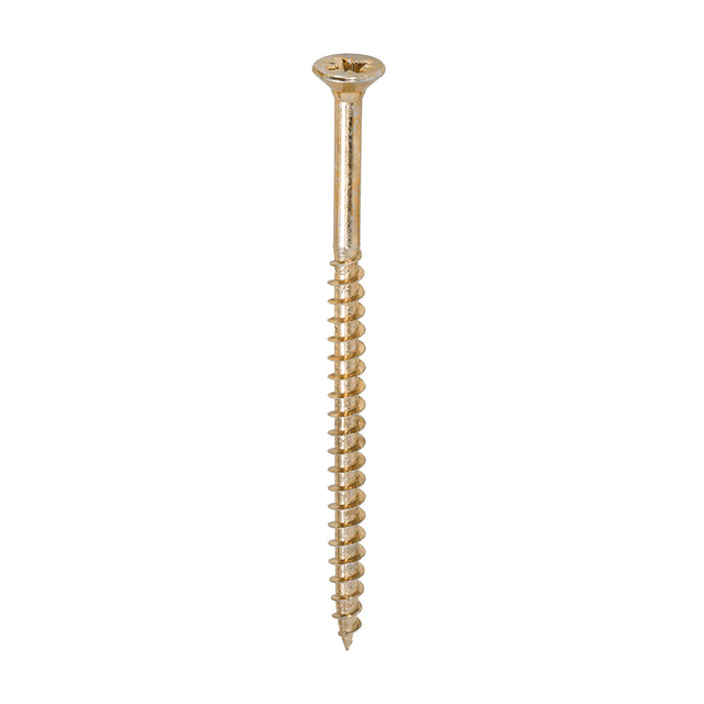 This is an image of Timco - Solo Chipboard & Woodscrews - PZ - Double Countersunk - Yellow 6.0 x 100mm - (100 PCS Box) 60100SOLOC
