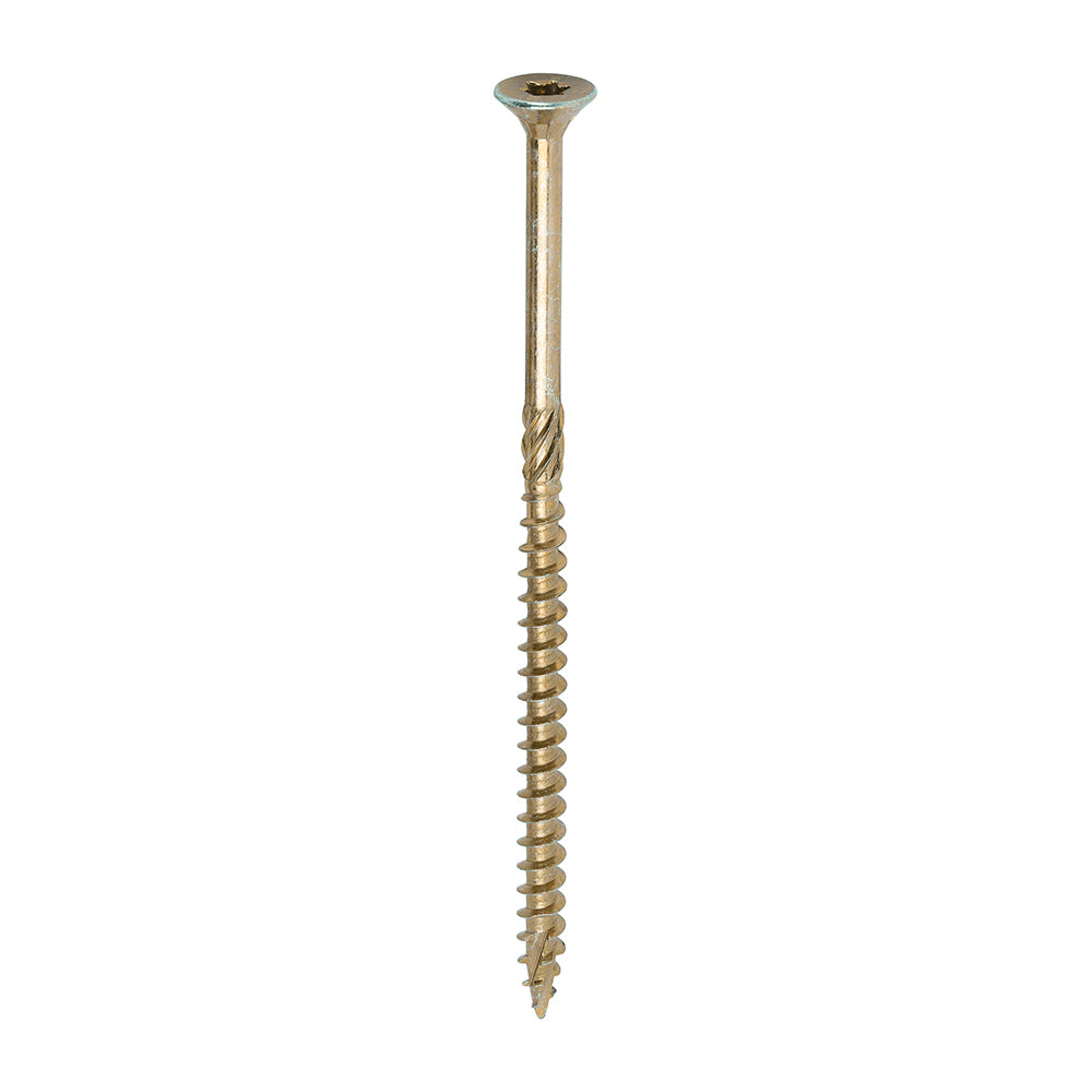 This is an image of Timco - C2 Clamp-Fix Screws - TX - Double Countersunk with Ribs - Twin-Cut - Yellow 6.0 x 120mm - (100 PCS Box) 60120C2C