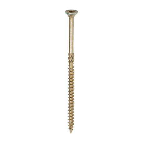This is an image of Timco - C2 Clamp-Fix Screws - TX - Double Countersunk with Ribs - Twin-Cut - Yellow 6.0 x 120mm - (100 PCS Box) 60120C2C