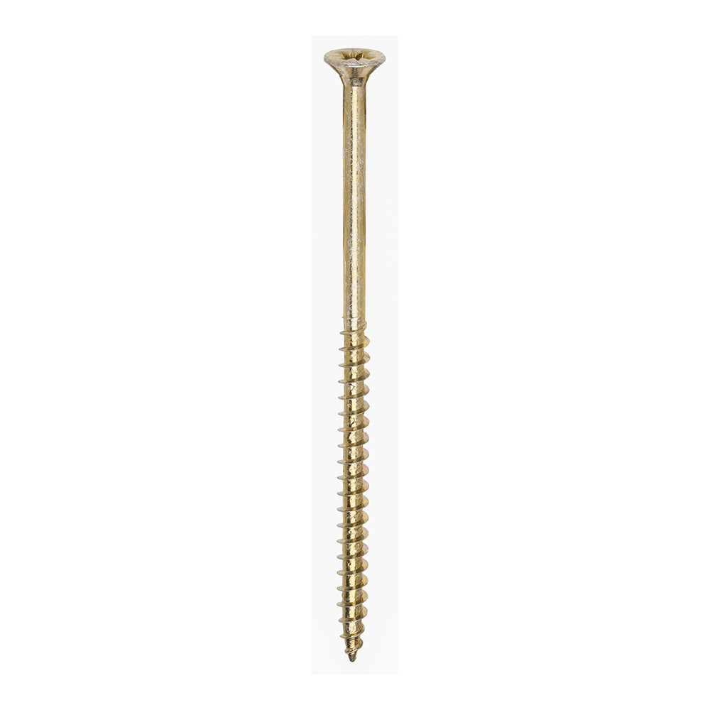 This is an image of Timco - Solo Chipboard & Woodscrews - PZ - Double Countersunk - Yellow 6.0 x 120mm - (100 PCS Box) 60120SOLOC