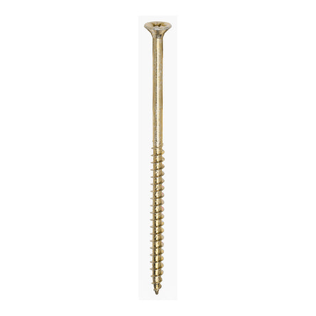 This is an image of Timco - Solo Chipboard & Woodscrews - PZ - Double Countersunk - Yellow 6.0 x 120mm - (100 PCS Box) 60120SOLOC