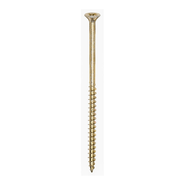 This is an image of Timco - Solo Chipboard & Woodscrews - PZ - Double Countersunk - Yellow 6.0 x 120mm - (100 PCS Box) 60120SOLOC