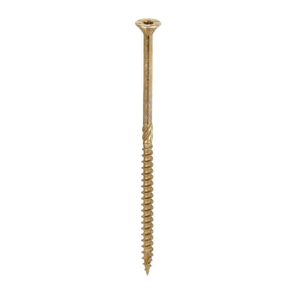 This is an image of Timco - C2 Clamp-Fix Screws - TX - Double Countersunk with Ribs - Twin-Cut - Yellow 6.0 x 130mm - (100 PCS Box) 60130C2C