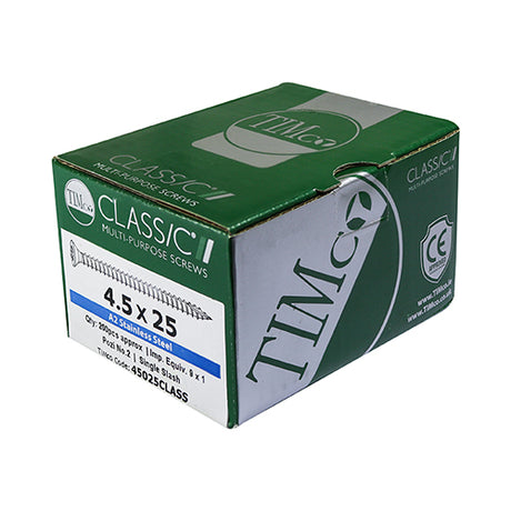 This is an image of Timco - Classic Multi-Purpose Screws - PZ - Double Countersunk - A2 Stainless Steel 6.0 x 130mm - (100 PCS Box) 60130CLASS