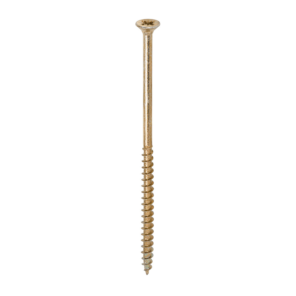 This is an image of Timco - Solo Chipboard & Woodscrews - PZ - Double Countersunk - Yellow 6.0 x 130mm - (100 PCS Box) 60130SOLOC
