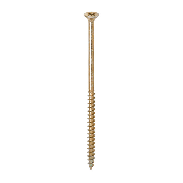 This is an image of Timco - Solo Chipboard & Woodscrews - PZ - Double Countersunk - Yellow 6.0 x 130mm - (100 PCS Box) 60130SOLOC